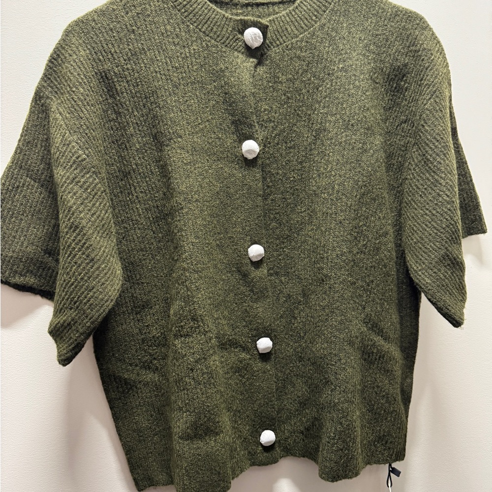 Commense Forest Green Button-Up Cardigan